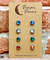 Hypoallergenic Stainless Steel CZ & Opalite Earring Set 4 Pairs Silver Colour -  336