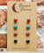 Hypoallergenic Stainless Steel CZ & Opalite Earring Set 4 Pairs Silver Colour -  339