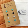 Hypoallergenic Druzy Earrings Set 4 Pairs Silver Colour -  34