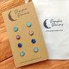 Hypoallergenic Druzy Earrings Set 4 Pairs Silver Colour -  36