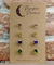 Hypoallergenic Stainless Steel CZ & Opalite Earring Set 4 Pairs Silver Colour -  472