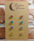 Hypoallergenic Stainless Steel CZ & Opalite Earring Set 4 Pairs Gold Colour -  490