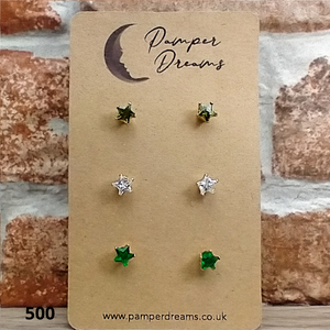 Hypoallergenic Stainless Steel CZ & Opal Earring Set
