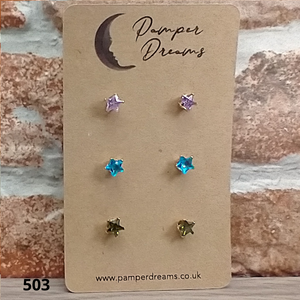 Hypoallergenic Stainless Steel CZ & Opal Earring Set