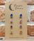 Hypoallergenic Stainless Steel CZ & Opalite Earring Set 4 Pairs Gold Colour -  529