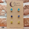 Hypoallergenic Stainless Steel CZ & Opal Earring Set