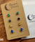 Hypoallergenic Stainless Steel CZ & Opalite Earring Set 4 Pairs Silver Colour -  600