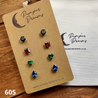 Hypoallergenic Stainless Steel CZ & Opal Earring Set 4 Pairs Silver Colour 605