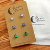 Hypoallergenic Stainless Steel CZ Earring Set 3 Pairs Silver Colour 630