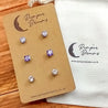 Hypoallergenic Stainless Steel CZ Earring Set 3 Pairs Silver Colour 632