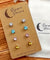Hypoallergenic Stainless Steel CZ Earring Set 4 Pairs Silver Colour -  634