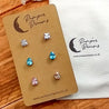 Hypoallergenic Stainless Steel CZ Earring Set 3 Pairs Silver Colour 639