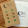 Hypoallergenic Stainless Steel CZ & Opal Earring Set 4 Pairs Gold Colour 746