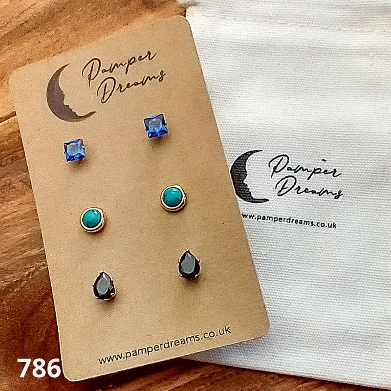 3 Pairs Stud Earrings Hypoallergenic Earring Set Pamper Dreams