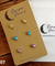 Hypoallergenic Stainless Steel CZ & Opal Earring Set 3 Pairs Silver Colour 807