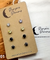 Hypoallergenic Stainless Steel CZ & Opalite Earring Set 4 Pairs Silver Colour -  201