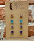 Hypoallergenic Stainless Steel CZ & Opalite Earring Set 4 Pairs Silver Colour -  701