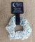 Blue & Cream Floral Design Organic Cotton Eco-Friendly Hair Scrunchies - Pamper Dreams