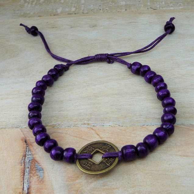 Bali Feng Shui Good Fortune Bracelet - Purple - Pamper Dreams