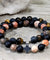 Set of 2 Friendship Bracelets - Eternity - Leopard Skin Jasper & Lava Stone - Pamper Dreams