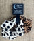 Set Of 2 Bronze & Cream Animal Print Organic Cotton Eco-Friendly Hair Scrunchies - Pamper Dreams