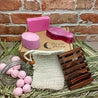 Strawberry Body And Feet Pamper Gift Set With Dark Wood Soap Rack