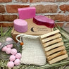 Strawberry Body And Feet Pamper Gift Set With Light Wood Soap Rack