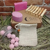 Strawberry Body Pamper Gift Set With Light Wood Soap Rack