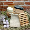 Lavender Body And Feet Pamper Gift Set With Light Wood Soap Rack