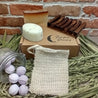 Lavender Body Pamper Gift Set With Dark Wood Soap Rack