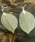 Real Leaf Statement Drop Earrings - Gold