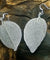 Real Leaf Statement Drop Earrings - Silver