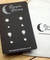 Hypoallergenic Stainless Steel Earrings Set 4 Pairs Silver Colour Round Triangles Clover & Stars
