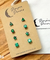 Hypoallergenic Stainless Steel Geometric CZ Earring Set 4 Pairs Silver Colour 04 Emerald