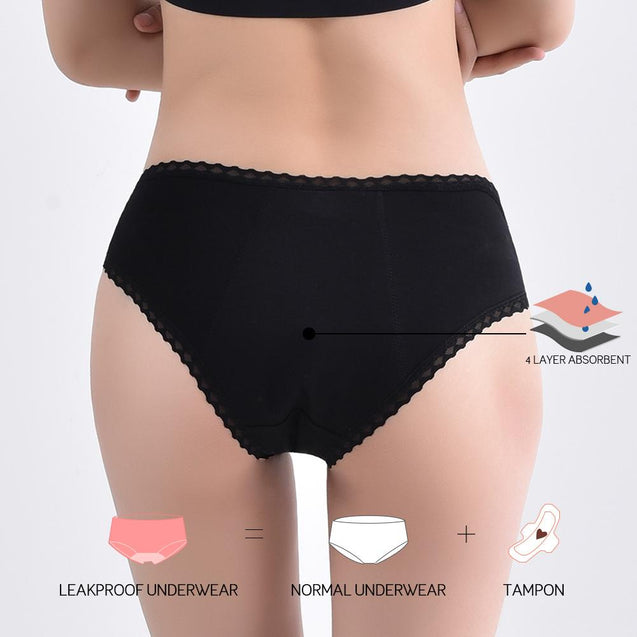 Period Pants - Lace Trimmed Bikini Style Menstruation Underwear - Pamper Dreams
