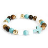 Gemstone Bracelet - Turquoise Cross & Royal Beads - Pamper Dreams
